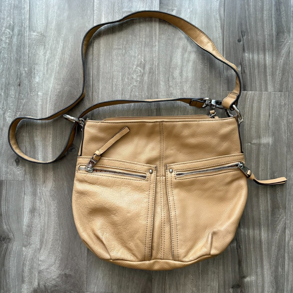 Tignanello Camel Brown Tan SOFT Leather Shoulder Bag Handbag Purse